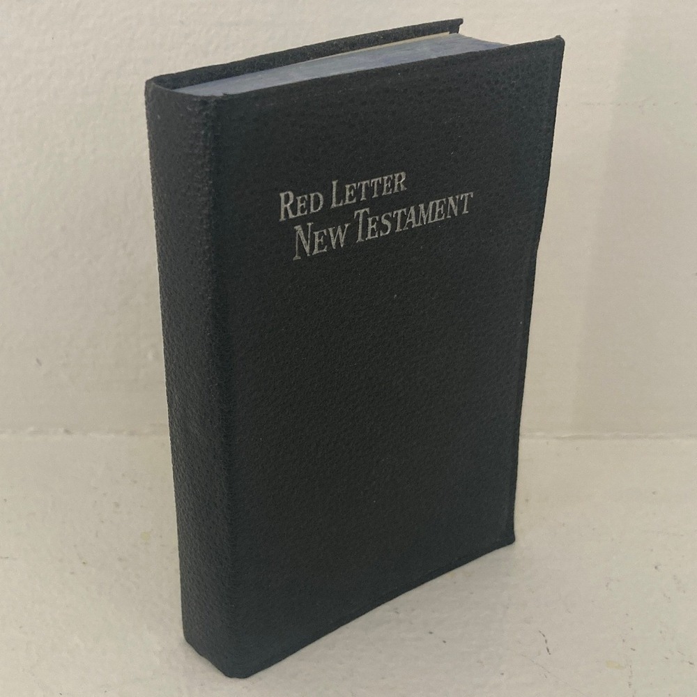 1946 VTG Collins Red Letter New Testament Pocket Bible Black Great Britain Faith